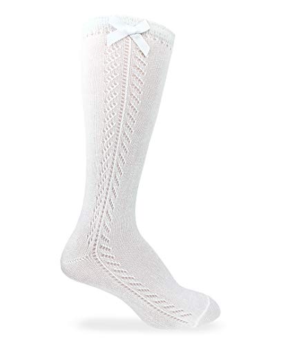 Jefferies Socks Girls' Pointelle Bow Knee High Socks 1 Pack2