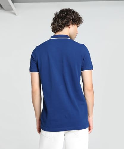 Image of Puma Men Tipped Collar Pure Cotton Regular Fit Polo Shirt