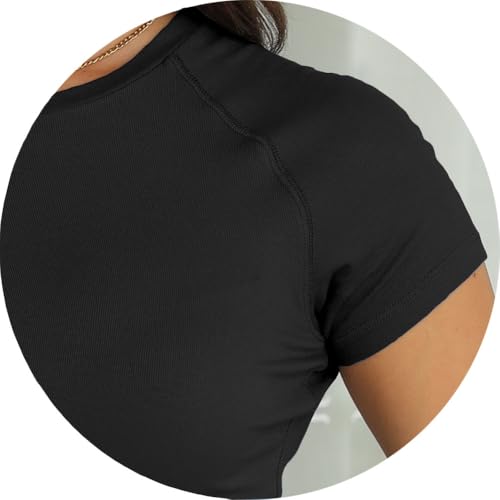 Abardsion Women Casual Raglan Sleeve Crewneck T Shirts - 2025 Summer Basic Activewear Slim Fit Going Out Tops4