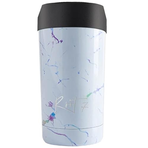 Root7 Tasse à café isotherme | Tasse de voyage isotherme en acier inoxydable avec intérieur en céramique pour boissons chaudes et froides | Anti-fuite, sans transpiration | 360 ml | Marbre magique