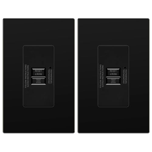 LIDER 20A Blank Face GFCI, Self-Test, LED Indicator, Anti-Interference (No-False-Trip) Protection, Outlet Protection, Screwless Wall Plate, ETL Listed, Thermoplastic, Matte Black, 2-Pack
