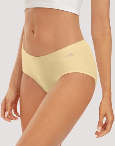 Image of coskefy Womens Underwear Cotton Hipster Panties Low Rise Breathable Ladies Bikini Undies 6 Packs