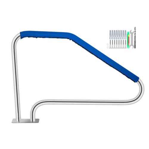 WRYSQBHJYB 34 X 49.5 in Pool Handrail Non-Slip Handle, 304 Stainless Steel, 380 Lbs Weight Capacity, Durable Pool Railing for Swimming Pools and Water Parks