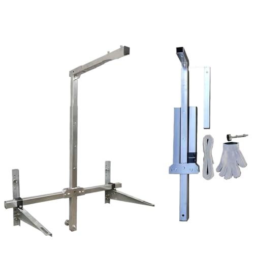 Herramienta para instalación de aire acondicionado con cabrestante manual y soporte plegable