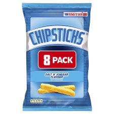 WalkersSalt And Vinegar Chipsticks 8 Pack x 4