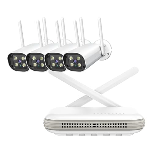 Kit de videovigilancia 4CH 8CH NVR inalámbrico Wifi Kit cámara de seguridad exterior 4K 5MP 3MP Cámara IP Face Detection CCTV Mini de videovigilancia (tamaño: none, color: WIFI 3MP 4 PCS)