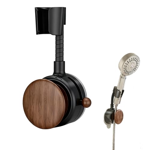 Support Pommeau de Douche Ventouse Universel Support Douche Sans Percage Pivotant à 360° Sanitaires (Noir)