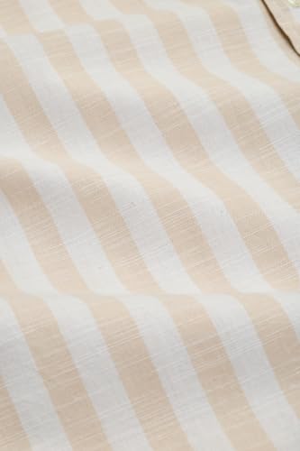 Image of SNITCH Men Casual Shirt | Regular Fit Long Sleeve Button-Down Collar Striped Pattern | 100% Cotton Breathable Fabric Smart Casual Summer Styling