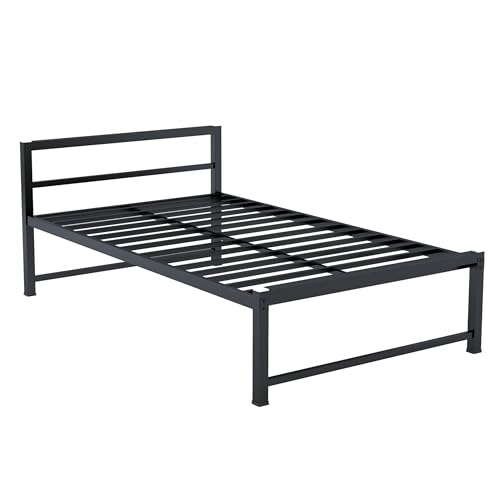 Image of ZIAULA Bed DoubleSize 4x6 Feet Cot for Bedroom Heay Duty Strong Metal Iron Semi Folding Bed Easy Portable Iron charpai DoubleSize (Double, Without Board), Painted, Black (4x6 Feet (Without Board))