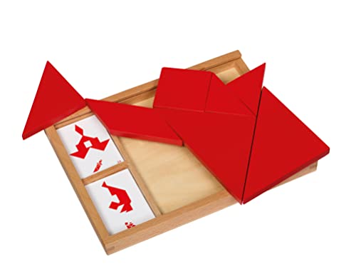 Dal Negro- Tangram Rosso con Carte, Multicolore
