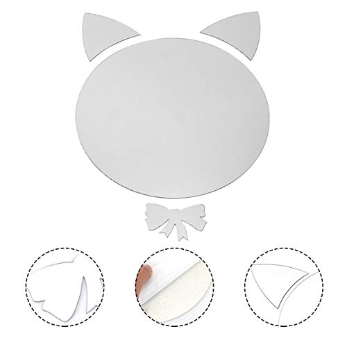 WINOMO 1Pc Acrílico Espelho Adesivo Espelho Gato Decalque Parede Espelho Decoração Adesivo Parede Ad