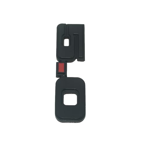 Image of 2Pc 1979-1993 5.0 Liter Engine Emblem Driver & Passenger Side Badge Nameplate Replacement for D9ZZ-16228-BC (Matte Black Red)