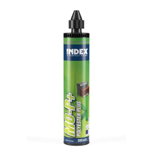 INDEX A PERFECT FIXING - MOP300 [MO- P+] Taco químico de polyester PLUS, Homologado para hormigón no fisurado, Cartucho de 300 ml y 2 cánulas