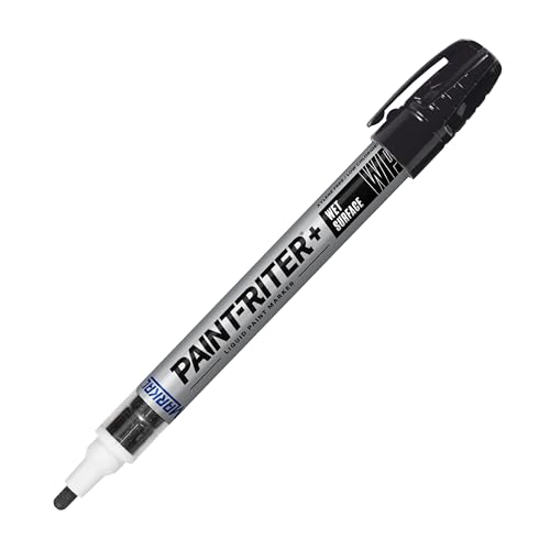 Markal 96933 Paint-Riter+ Wet Surface Liquid Paint Marker Versatile Surface Compatibility Bold Mark Size 1.8 Black