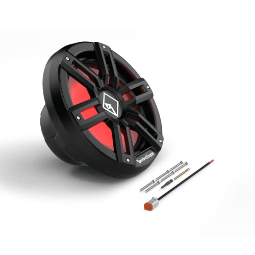 Image of Rockford Fosgate M2D2-12SB Color Optix 12 inch DVC 2-Ohm Multicolor LED Lighted Marine Subwoofer for Sealed Enclosure - Black /Stainless