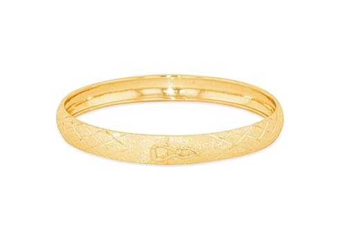 Floreo 10k Yellow Gold 8mm Classic Satin Finish Textured Flex Bangle Bracelet2