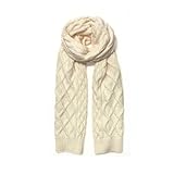 Humble Hilo Fine Knitted Soft Scarf (Cable Knit, Cream)