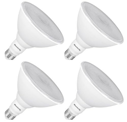 Maelsrlg PAR38 LED Flood Light Bulbs Outdoor, 18W (120W Equivalent), Daylight 5000K, Dimmable Weatherproof LED Outdoor Flood Lights with E26 Base, 1800LM, 4 Pack