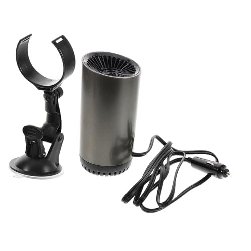 KOMBIUDA Calentador De Coche Calentadores Portátiles Para Vehículos Ventilador De Calor Del Coche Calentador De Espacio De Escritorio Calentadores Para Vehículos Abs Negro