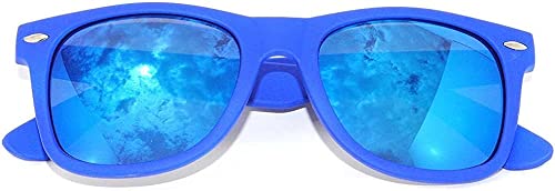 OWL Retro Vintage Sunglasses for Women Men, UV Protected Matte Rectangle Shades, Colorful Mirror Lens Sun Glasses - Main Image