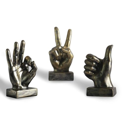 Estatua Decorativa de Mano Thumbs-up Dorado 6 pulgadas miniatura 3