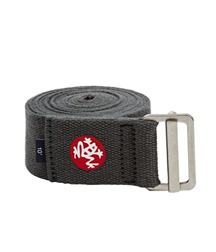Manduka Align Yoga Strap - Lightweight Cotton, Secure, Slip Free Support, Thunder Grey, 1.75 Inch...
