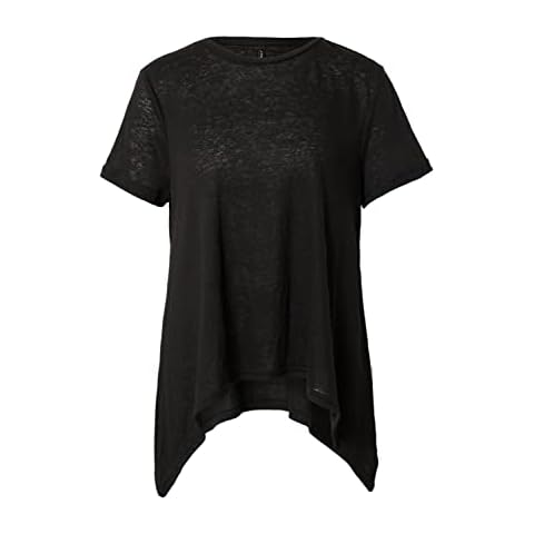 ONLY Camiseta para mujer Tea, Negro, S con dobladillo acolchado y mango suave Cover