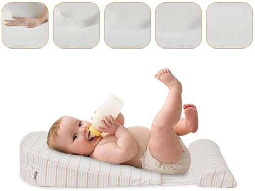 Catonlifer 傾斜枕 ベビー枕 通気枕 斜面枕 嘔吐を防ぐ 向き癖防止枕 吐き戻し防止ベビー枕 斜面保護 取り外し可能 水洗え