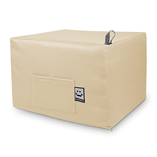 HAPPERS Puff Cama Auxiliar Confort Convertible 2 en 1 | Colchón Plegable para Invitados | Funda Lavable | para Salón o Dormitorio | Futón 195 x 130 cm - Crudo