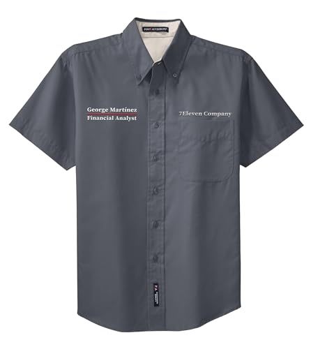 Custom Short Sleeve Embroidered Button Up Shirts for Men Add Your Text Personalized Embroidery Easy Care Shirts2