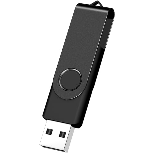 AreTop   Unidad flash USB de 2 GB, 1 unidad USB 2.0, unidad de memoria giratoria con luz LED para uso doméstico y oficina (1 paquete de 2 GB, negro)