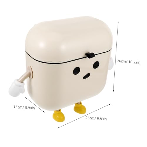 Caneca de basura colgante para cocina con tapa Beige miniatura 7