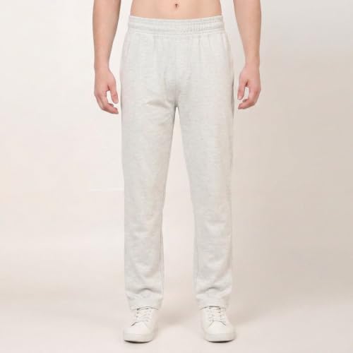 Image of MARK LOUIIS Men's Baggy Trackpants | Regular Fit Cotton Sweatpants with Drawstring Waist & Side Zipper Pockets | Oversized Casual Track Pants for Gym
