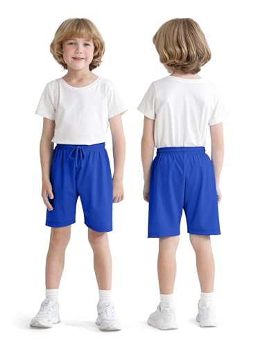 Poroka 4 Packs Toddler Boys Shorts Quick Dry Athletic Basketball Shorts with Drawstring4