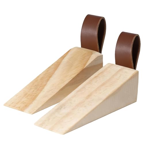 Door Stoppers Wooden Door Stop 2 Pack Door Wedges Indoors 10x3x3 cm Wooden Door Wedge for Home and Office Use Secures Doors Prevents Slams