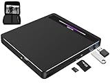 Lecteur de CD USB 3.0 haute vitesse Le lecteur de CD pour ordinateur portable utilise la technologie USB 3.0 haute vitesse, qui offre des taux de transfert de données plus élevés jusqu'à 5 Gigabits/S. Il est environ 10 fois plus rapide que l'USB 2.0. Pendant ce temps, le lecteur de DVD offre des vitesses de lecture/écriture de DVD jusqu'à 8x et des vitesses de lecture/écriture de CD jusqu'à 24x, plus rapides que prévu.