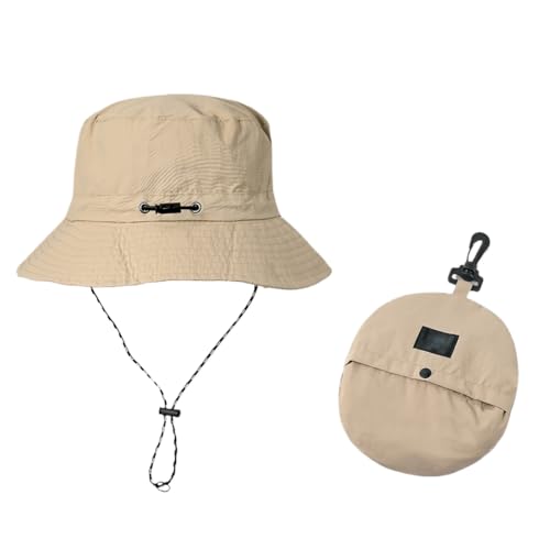 SGERUFZ Sombrero de Pescador Impermeable Plegable y de Secado Rápido, Sombrero de Sol Unisex para Mujer y Hombre, Accesorios para Playa