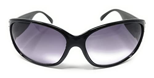 My Shades - Women's Sunglasses Designer Inspired Fashion Rhinestone Style Embellishments Wrap Around (Black, Gradient Smoke)2