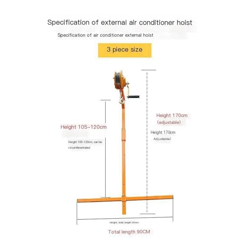 Treuil manuel de levage pour climatiseur avec palan robuste et câble acier 20 m - 4
