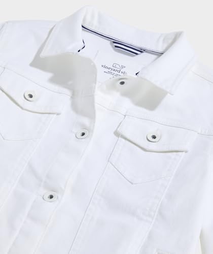vineyard vines Girls' White Denim Jacket3