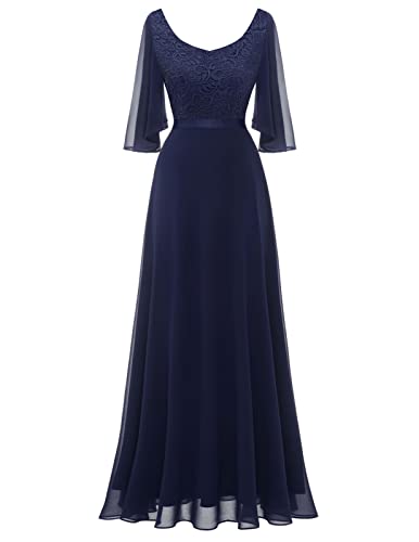 DRESSTELLS Damen Festliche Kleider für Hochzeit Chiffon Maxi...