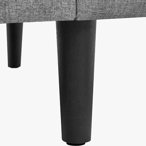 Yaheetech Ecksofa 3-Sitzer Sofa mit Polsterhocker aus Leinenstoff Eckcouch in L-Form Rechts/Links fürs Wohnzimmer/Schlafzimmer/Wohnung, Hellgrau
