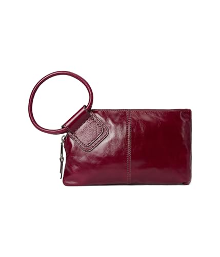 Image of HOBO Sable Leather Wristlet Clutch with Circular Handle, Zippered Closure, Credit Card Organizer, & Interior Zip Pocket