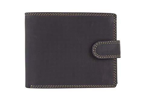 Leas Mcl Portefeuille pour Homme et Femme avec Verrouillage Externe Format Paysage Vintage-Style, Cuir véritable, Marron - ''LEAS Basic-Vintage-Collection'' Cover