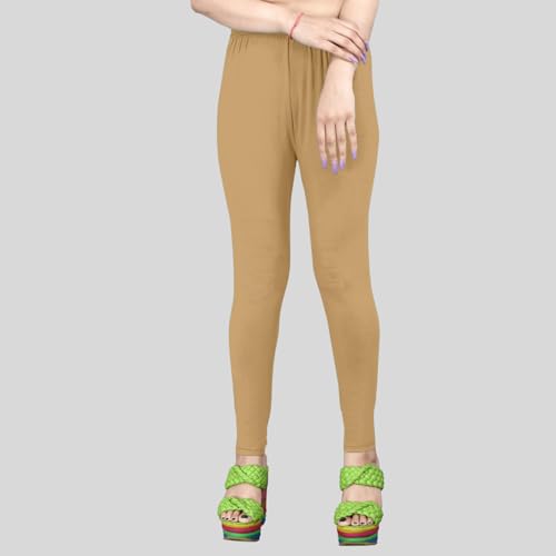 Image of Women's Solid Mid Rise Slim Fit Ankle Length Leggings - Comfortable and Stylish Yoga Pants for Workout, Running and Everyday Wear