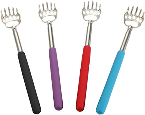 【Juego de 4】Telescópico Back Scratcher Massager Metal, SlickMart Garras Telescópicas de Oso...