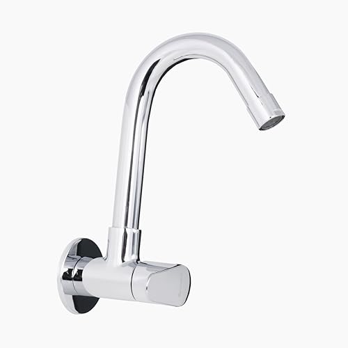 PARRYWARE UNO Series Wall Mounted Cold ONLY Sink Cock (Chrome) | Single Lever, Brass Body Water Tap/Faucet/Cock for Bathroom/Kitchen Wash Basin | T5021A1