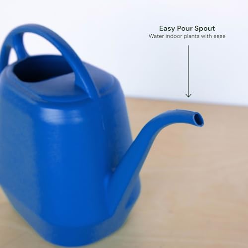 Image of Bloem Aqua Rite Watering Can: 56 Oz - Classic Blue - Large Capacity, Extra Long Spout, Durable Plastic, One Piece Construction, for Indoor & Outdoor Use, Gardening
