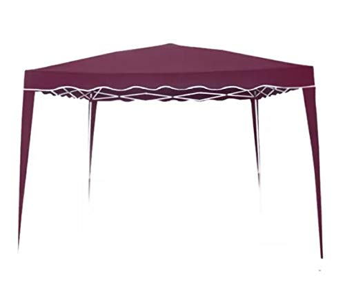 Tenda Gazebo Barraca com 2 Paredes 3x3 Sanfonado Articulada Desmontável Praia Camping Bordô