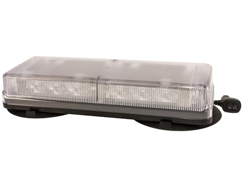 Image of Buyers Products 8891092 16.5 inch Rectangular Mini Light Bar, Amber /Clear, 18 LEDs, 19 Flash Patterns, 15' Length with On /Off Switch, Warning Lights for Trucks & Trailers